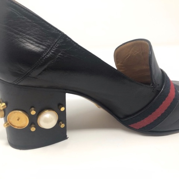 Gucci Leather Double GG Mid-Heel Loafer 40.5 EU - Picture 6 of 8